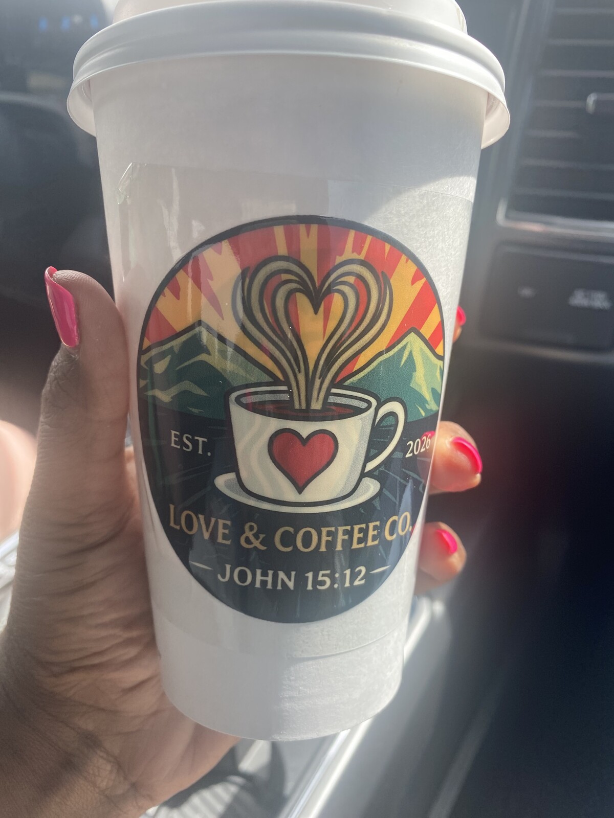 Love & Coffee Co. beverage photo — Branded Cup